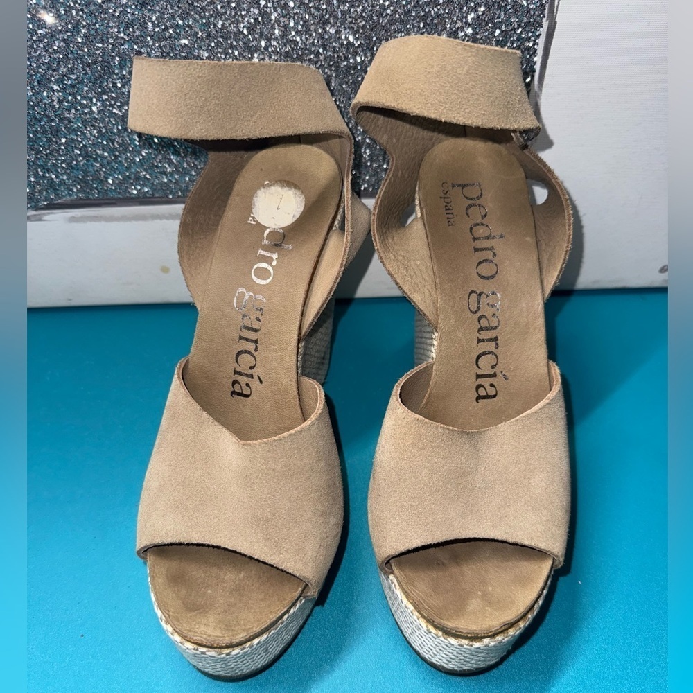 Pedro Garcia Beige Platform Sandals